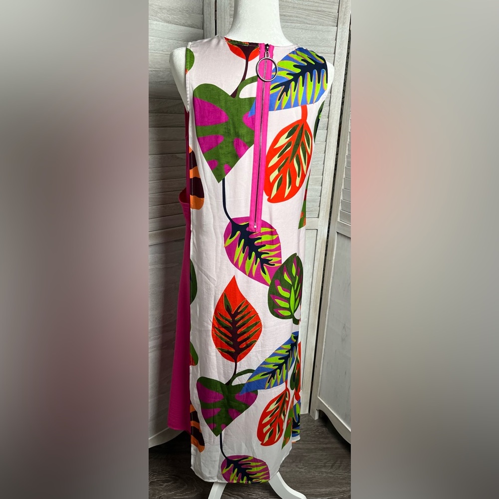 IC Collection Multi-Color Long Duster W/ Leaf Pattern - Picture 5 of 12